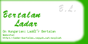 bertalan ladar business card